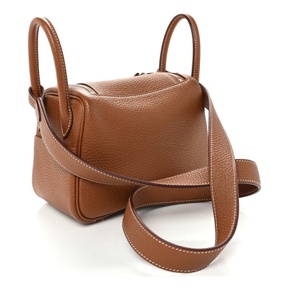 Hermes Taurillon Clemence Mini Lindy 20 Gold 3 of 10