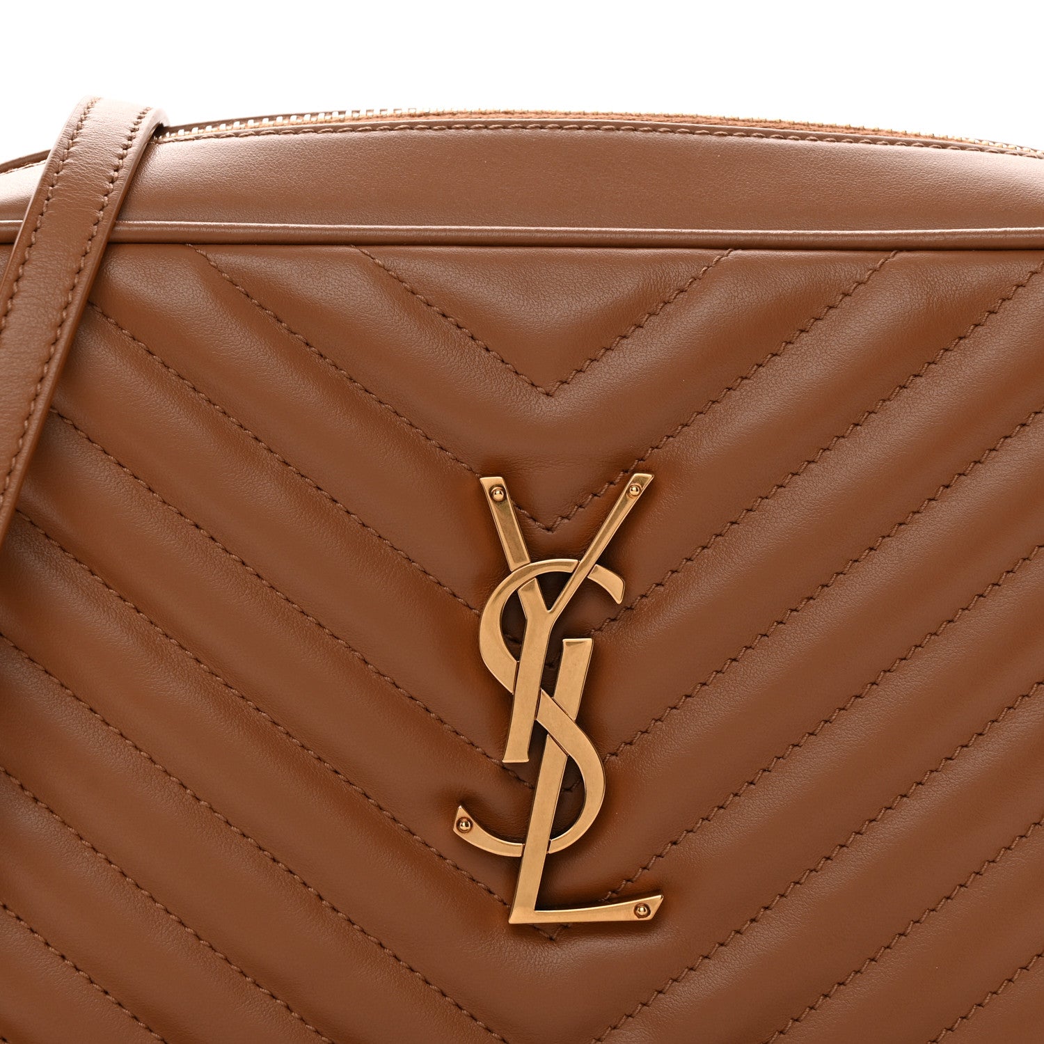Saint Laurent Calfskin Matelasse Monogram Lou Camera Bag Cinnamon 8 of 10