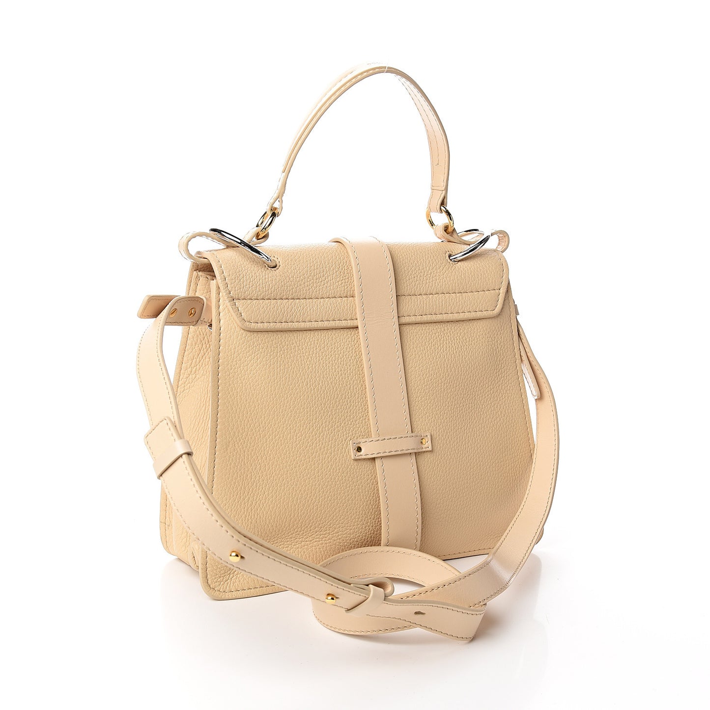 Shiny Grained Calfskin Medium Aby Day Shoulder Bag Blondie Beige