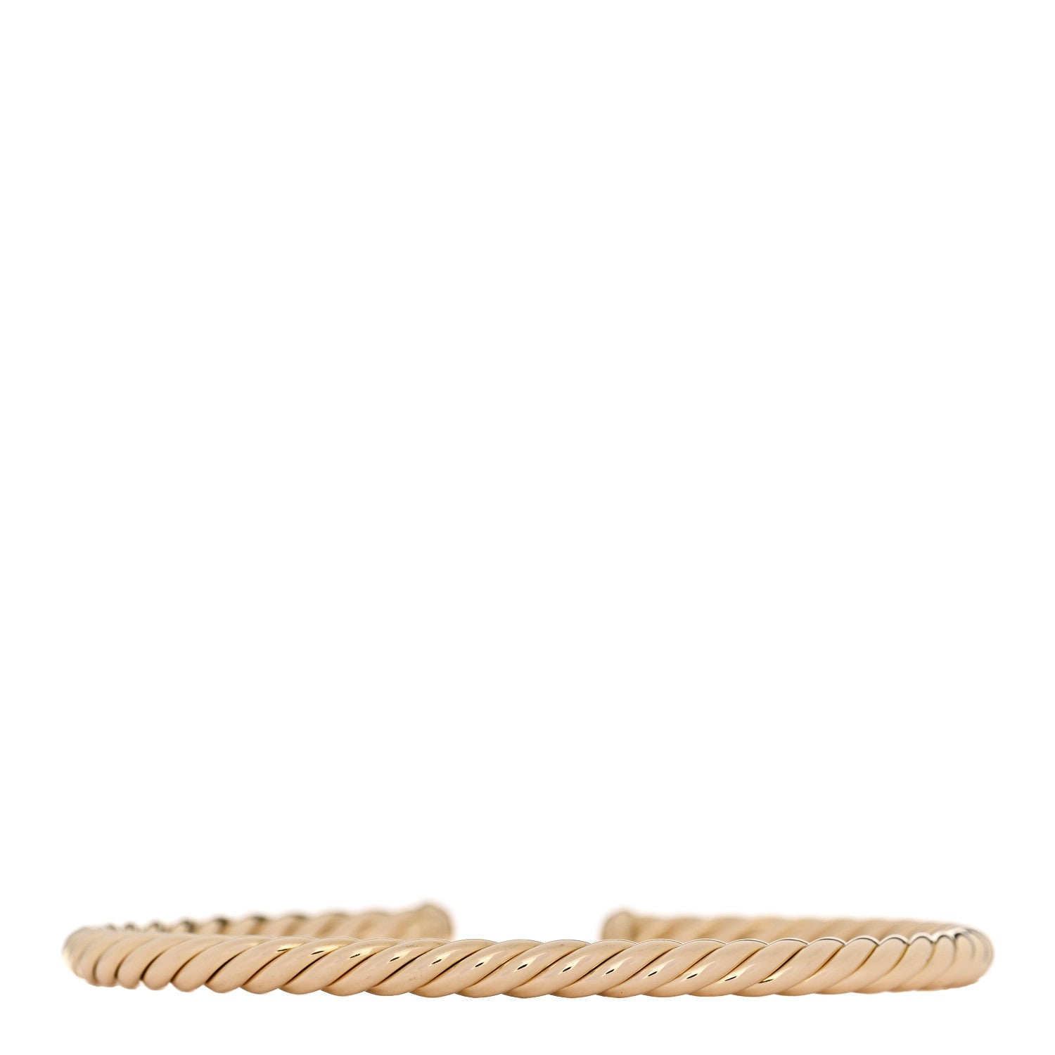 David Yurman 18K Yellow Gold 4mm Cablespira Flex Bracelet 1 of 3