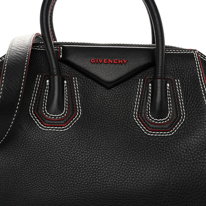 Givenchy Calfskin Bi-Color Topstitch Small Antigona Black Red 7 of 9