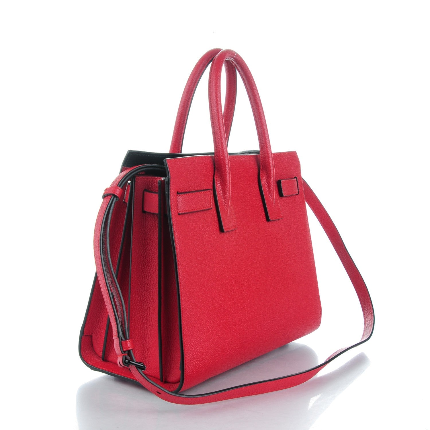 Saint Laurent Grained Calfskin Baby Sac De Jour Red 3 of 7