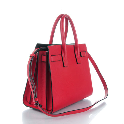 Saint Laurent Grained Calfskin Baby Sac De Jour Red 3 of 7