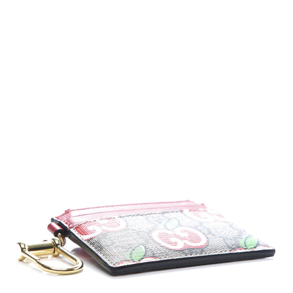 Gucci GG Supreme Monogram Apple Key Coin Case Card Holder Beige Multicolor Lobster Red 4 of 9