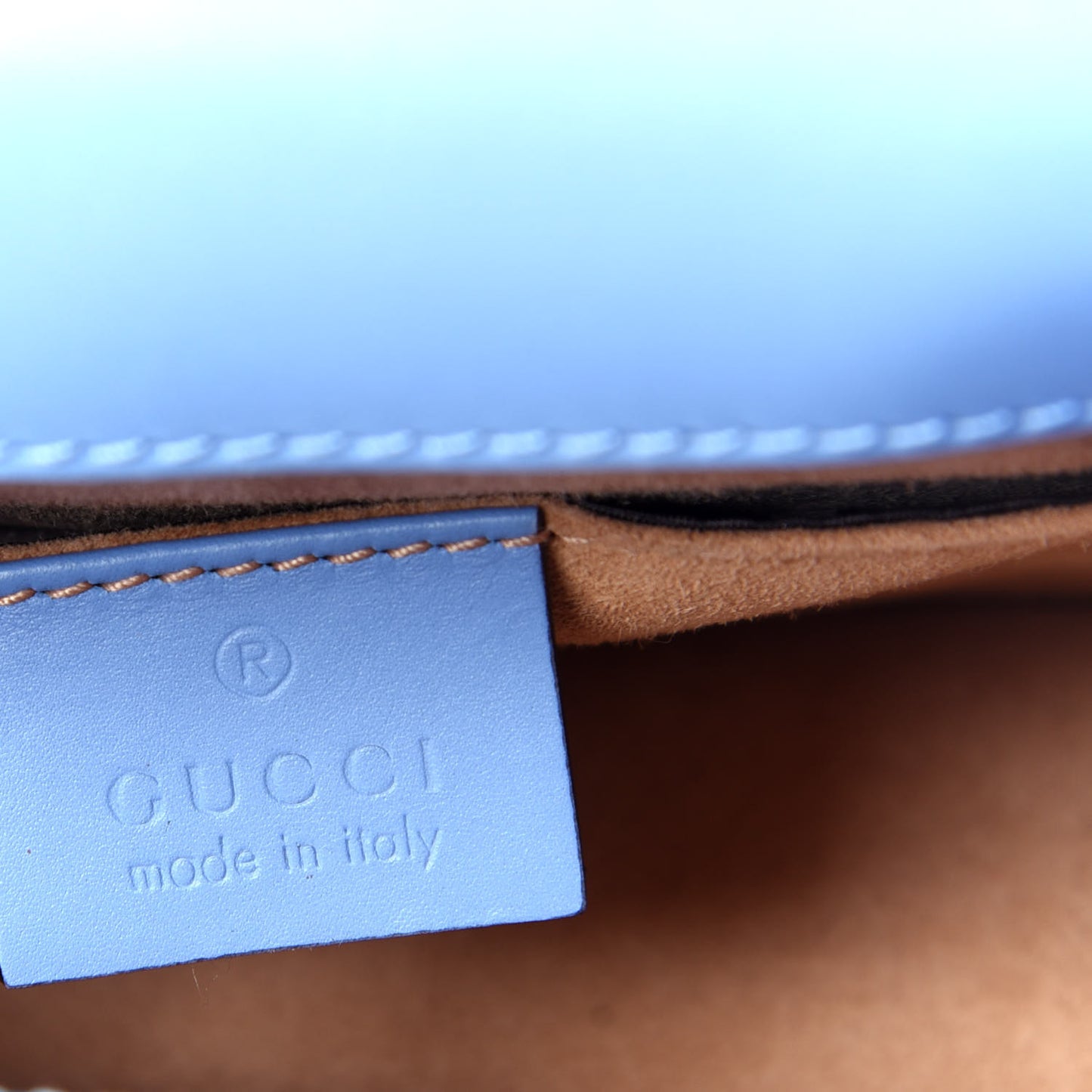 Calfskin Mini Sylvie Chain Shoulder Bag Clear Sky Blue