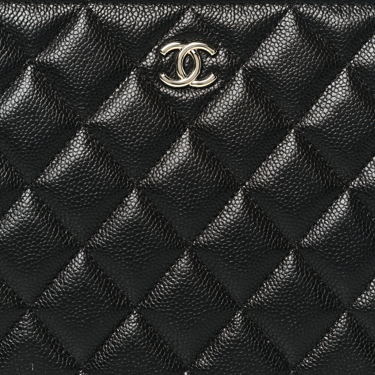 Caviar Quilted Cosmetic Case Black