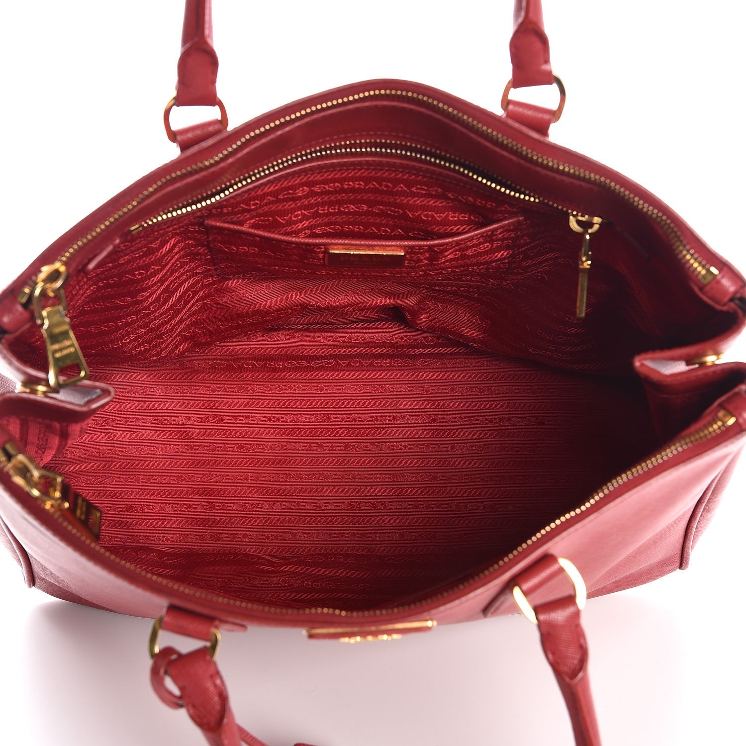 Prada Saffiano Large Galleria Double Zip Tote Fuoco 5 of 7