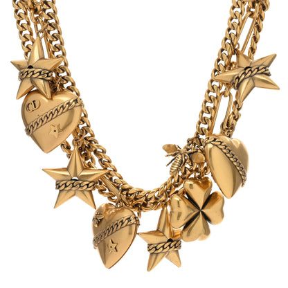 Christian Dior Metal Charms Necklace Aged Gold 1 of 3