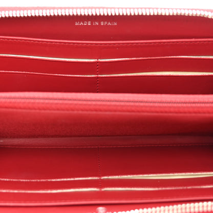 Chanel Caviar Quilted Large Gusset Zip Around Wallet Red 5 of 9