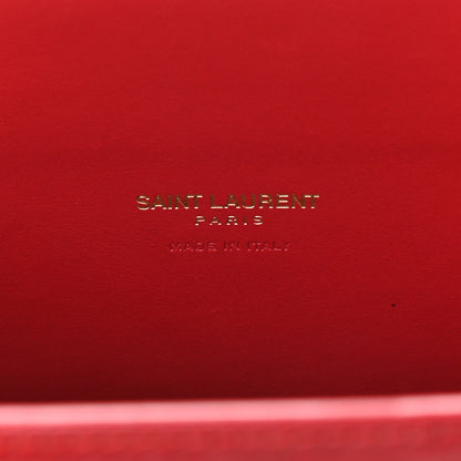 Saint Laurent Calfskin Crocodile Embossed Baby Sac De Jour Red 6 of 11
