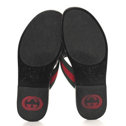 Gucci Nylon Calfskin Web Mens GG Thong Sandals 11 Green Red Black 6 of 11