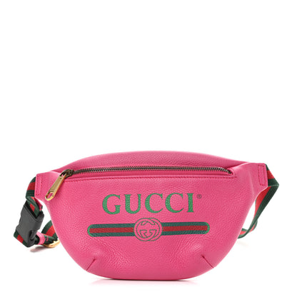 Gucci Grained Calfskin Small Logo Belt Bag Box Pink Green 1 of 10