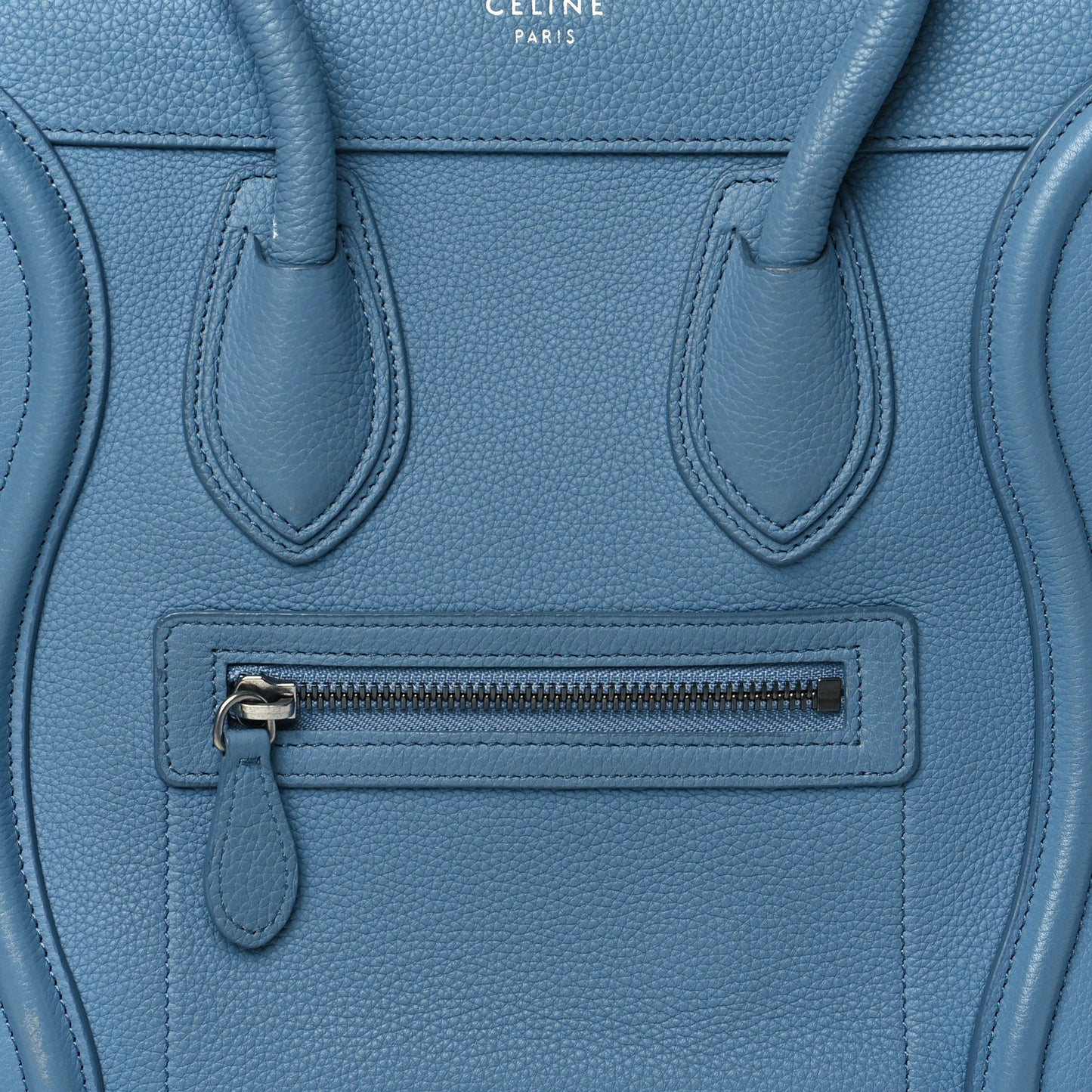 Drummed Calfskin Micro Luggage Slate