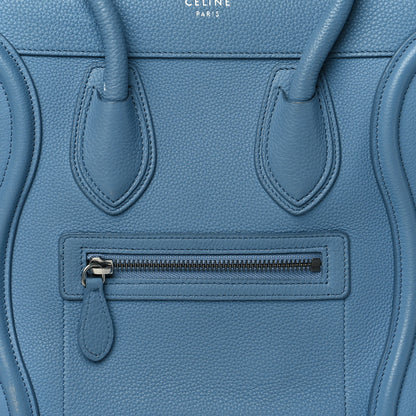 Celine Drummed Calfskin Micro Luggage Slate 7 of 9