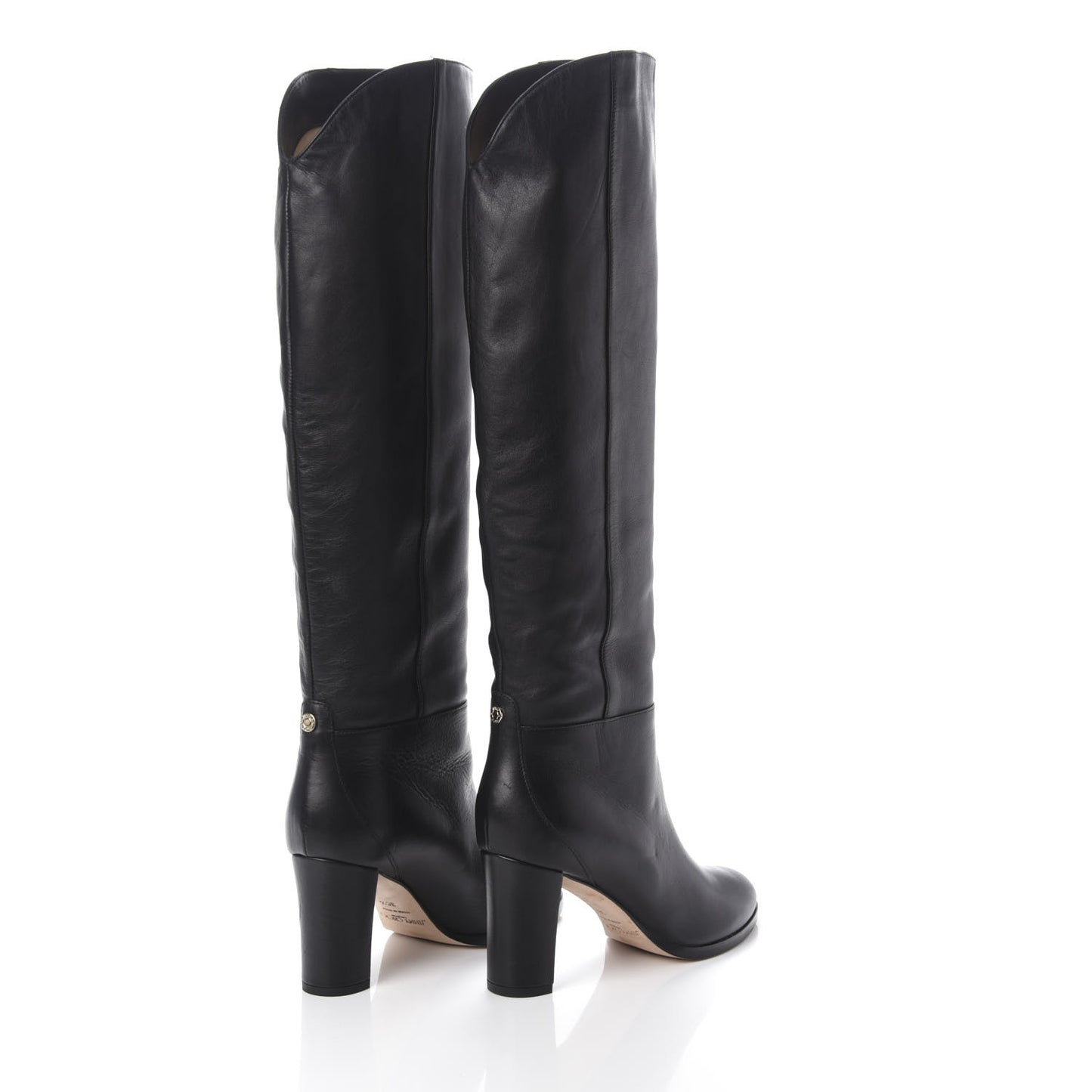 Calfskin Knee High Boots 36.5 Black