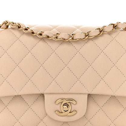 Chanel Caviar Quilted Medium Double Flap Ecru 8 of 12