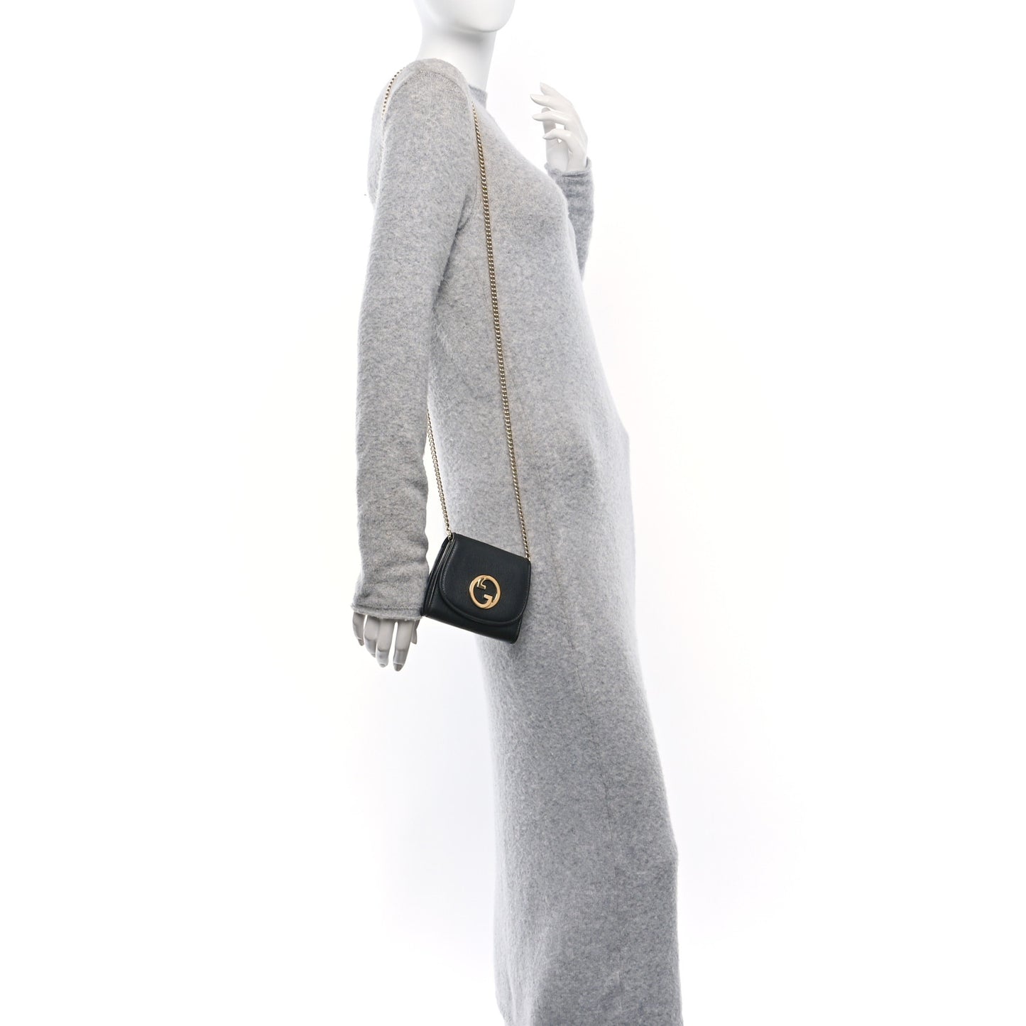 Roxy Calfskin Medium Blondie Chain Wallet Black