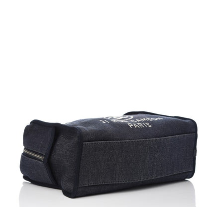 Chanel Denim Deauville Bowling Bag Dark Blue 5 of 9
