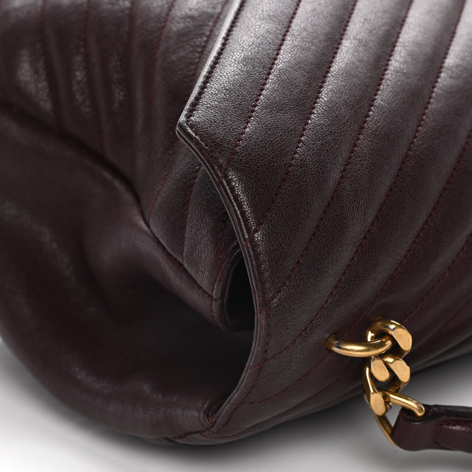 Saint Laurent Sheepskin Matelasse Chevron Monogram Large College Satchel Bordeaux 13 of 24