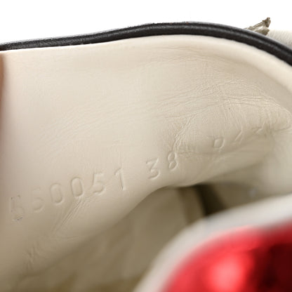 Gucci GG Supreme Monogram Bees Ayers Web Womens Ace Sneakers 38 Beige Oro Green Red 9 of 10