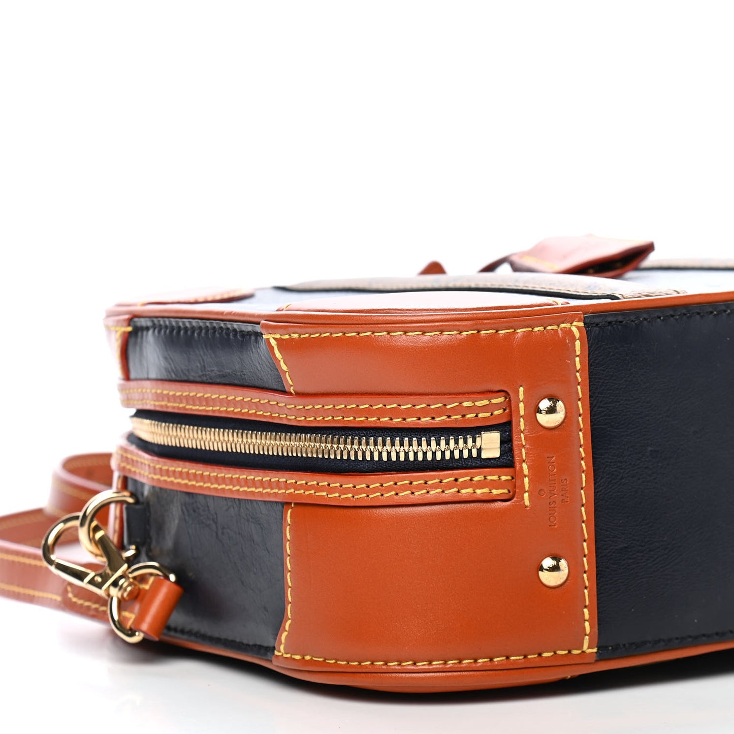 Calfskin Reverse Monogram Valisette PM Navy Caramel