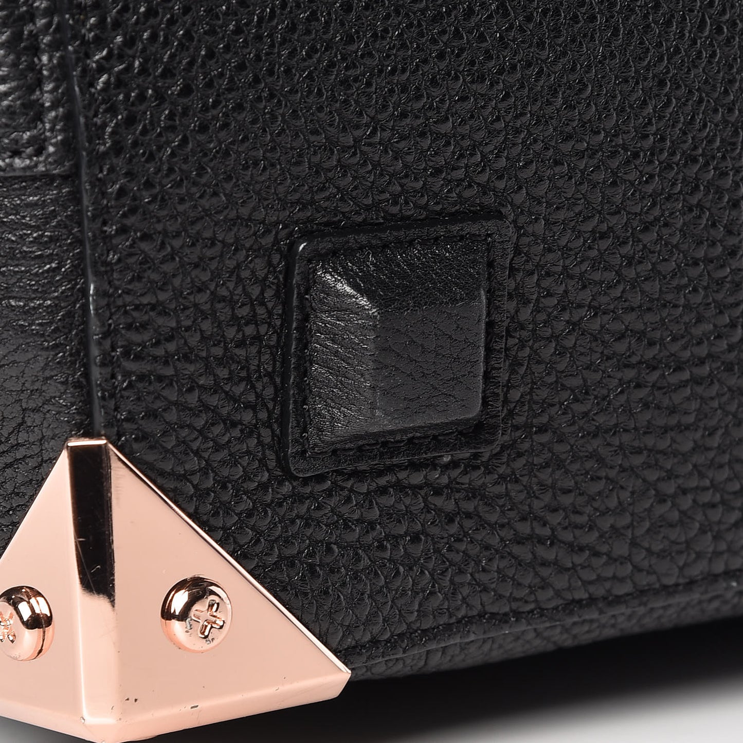 Pebbled Calfskin Large Emile Black Rose Gold Hardware