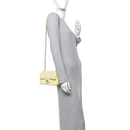 Chanel Lambskin Quilted Mini Rectangular Flap Light Yellow 2 of 10