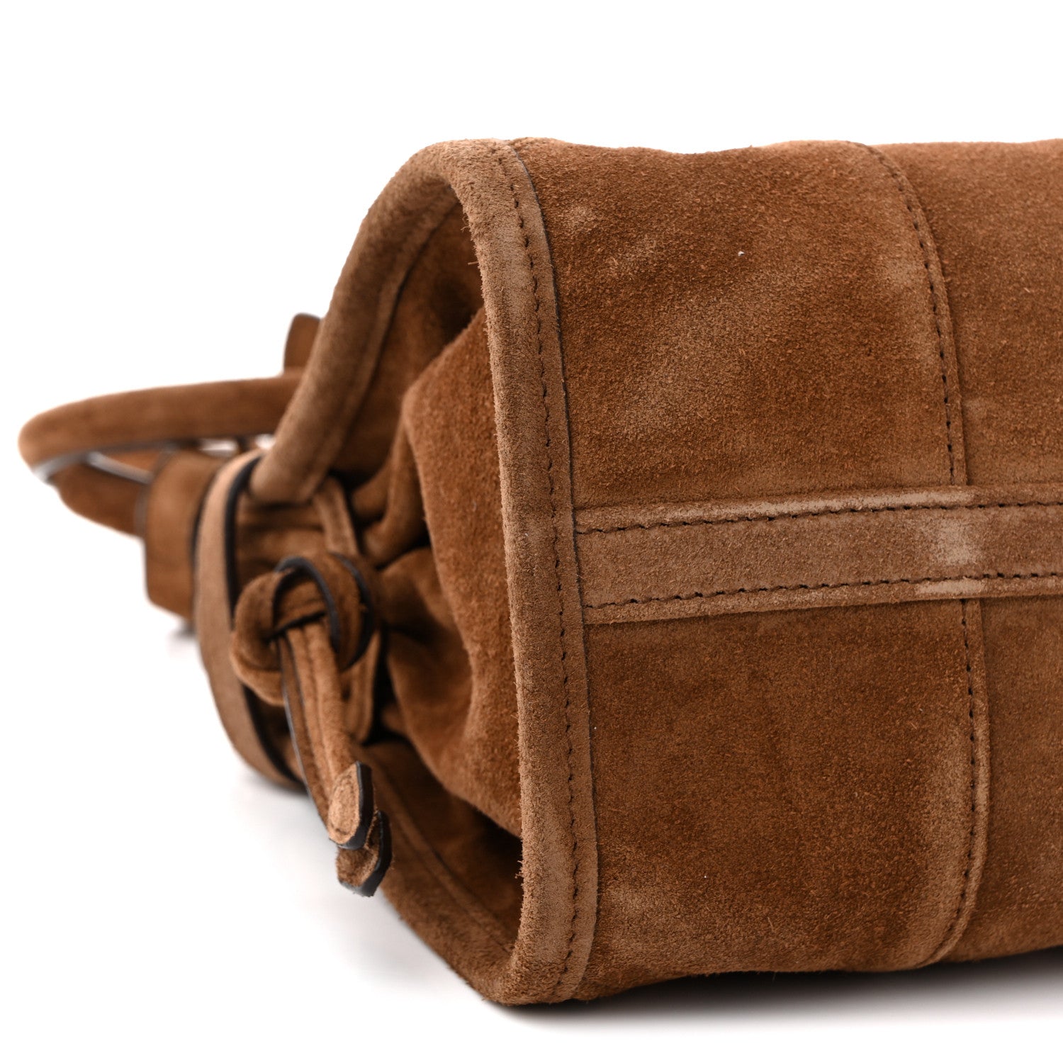 Prada Suede Triangle Medium Bonnie Shoulder Bag Cacao 9 of 10