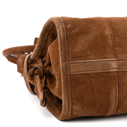 Prada Suede Triangle Medium Bonnie Shoulder Bag Cacao 9 of 10