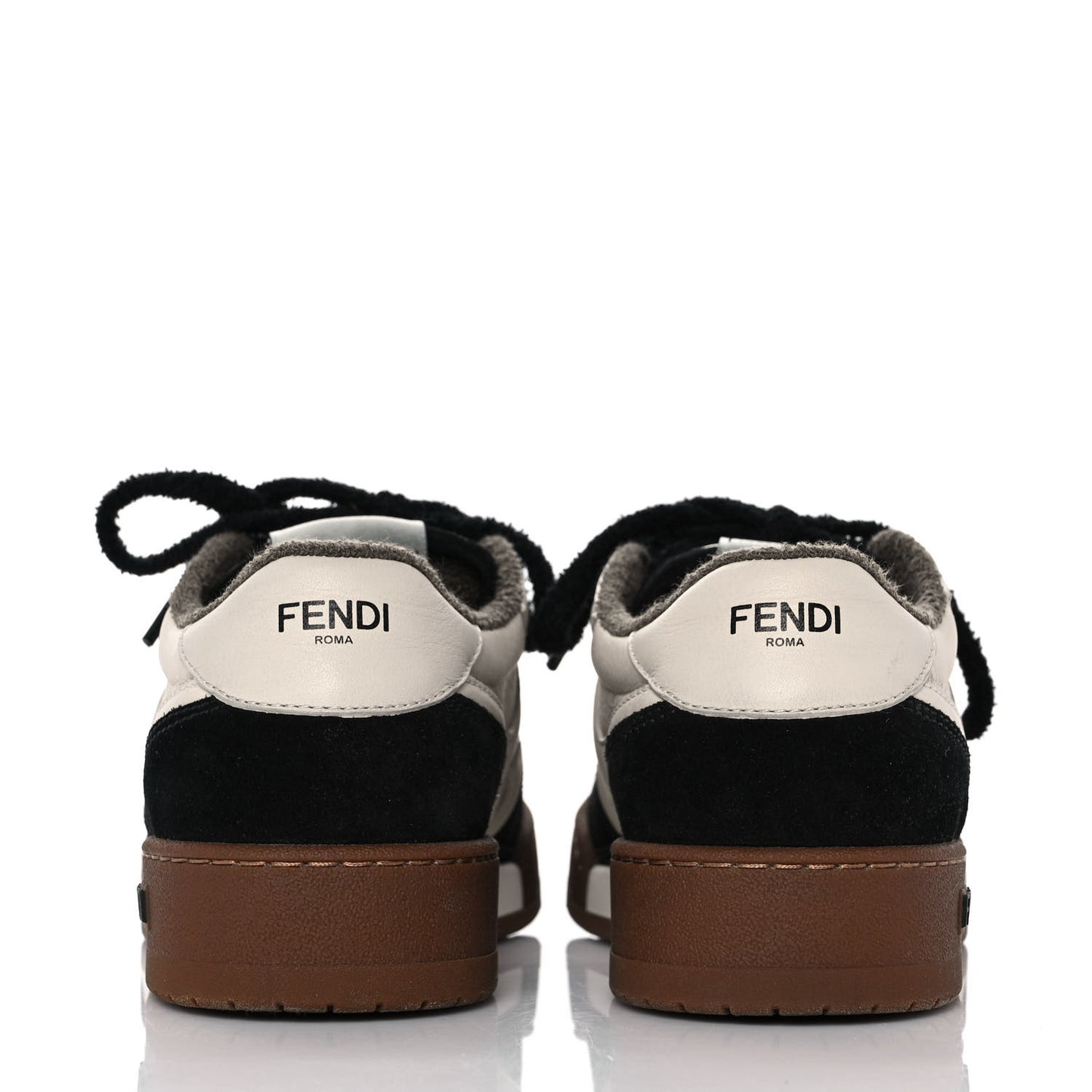 Suede Vitello Fendi Match Low Top Sneakers 37 Milk Black