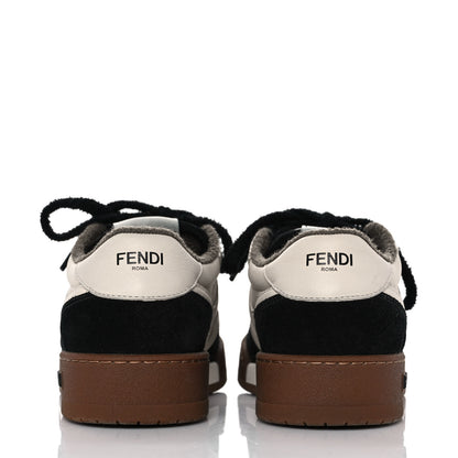 Fendi Suede Vitello Fendi Match Low Top Sneakers 37 Milk Black 5 of 12