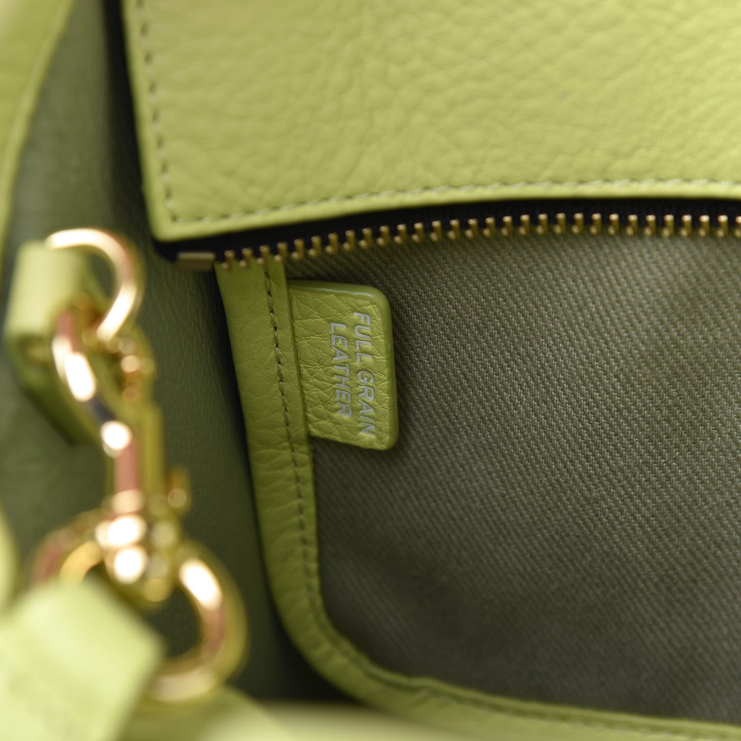 Marc Jacobs Natural Grain Calfskin Small Tote Shadow Lime 9 of 10