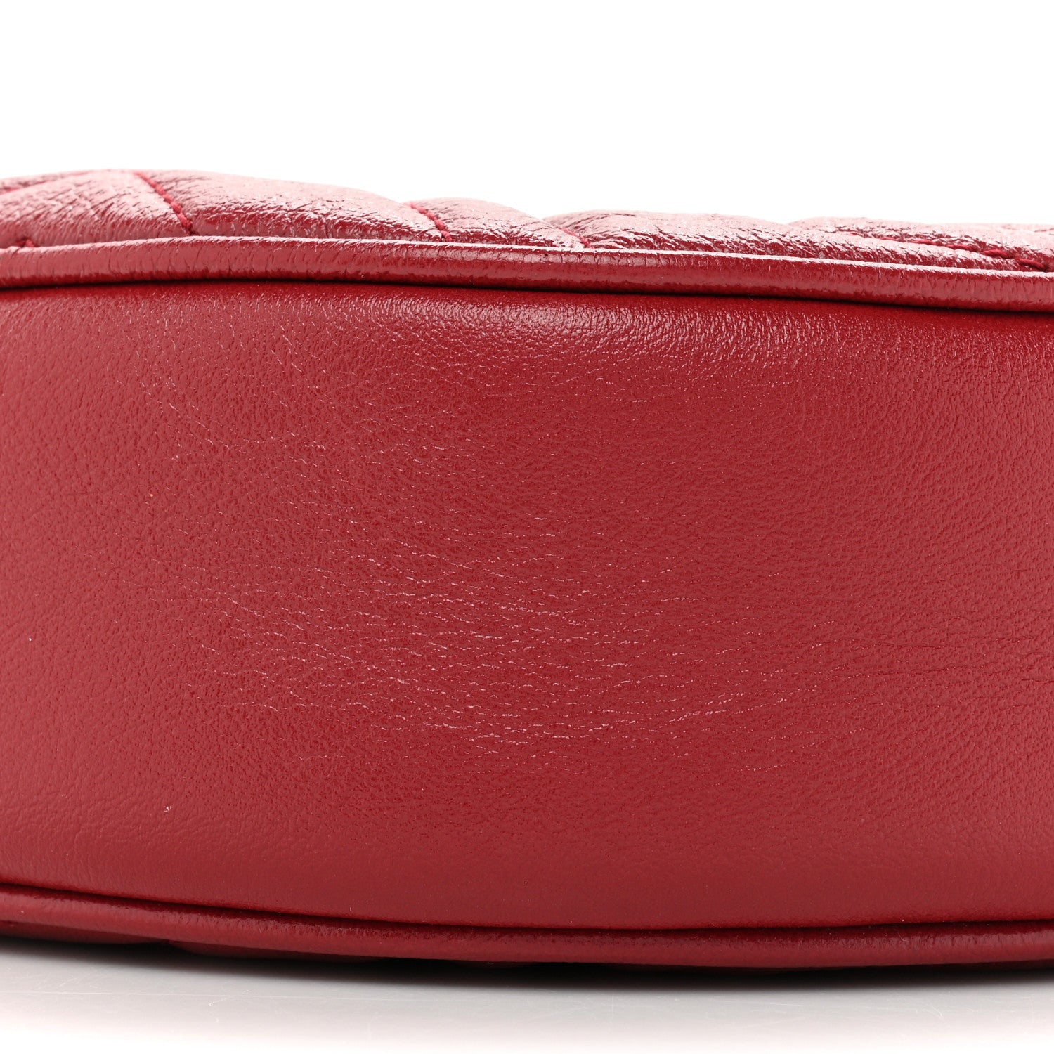 Gucci Glazed Calfskin Matelasse Heart Mini GG Marmont Round Shoulder Bag Romantic Cerise 8 of 11