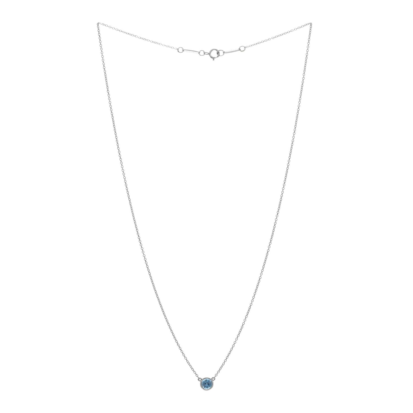 Platinum Aquamarine Color by the Yard Necklace