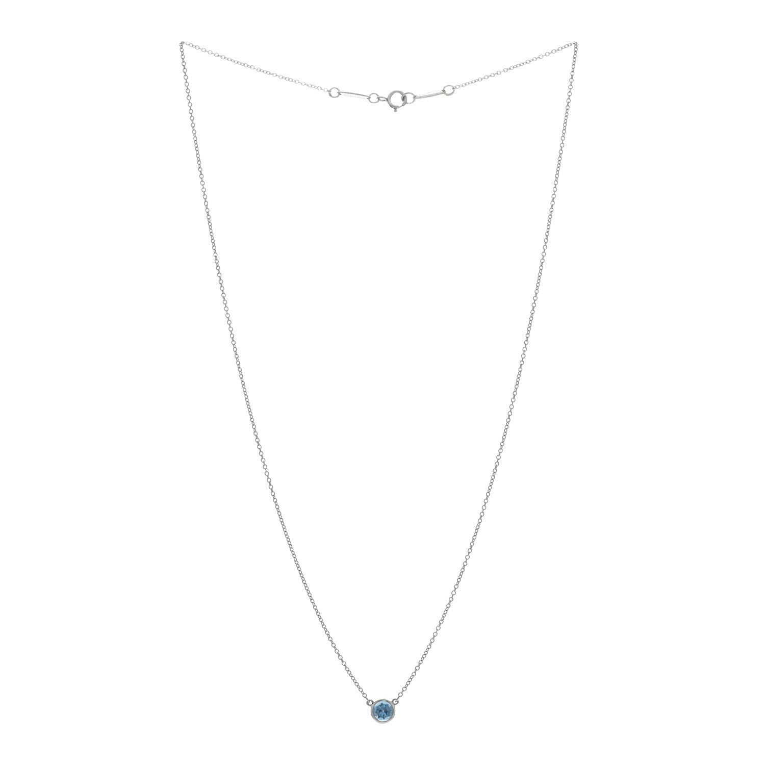 Tiffany Platinum Aquamarine Color by the Yard Necklace 2 of 4