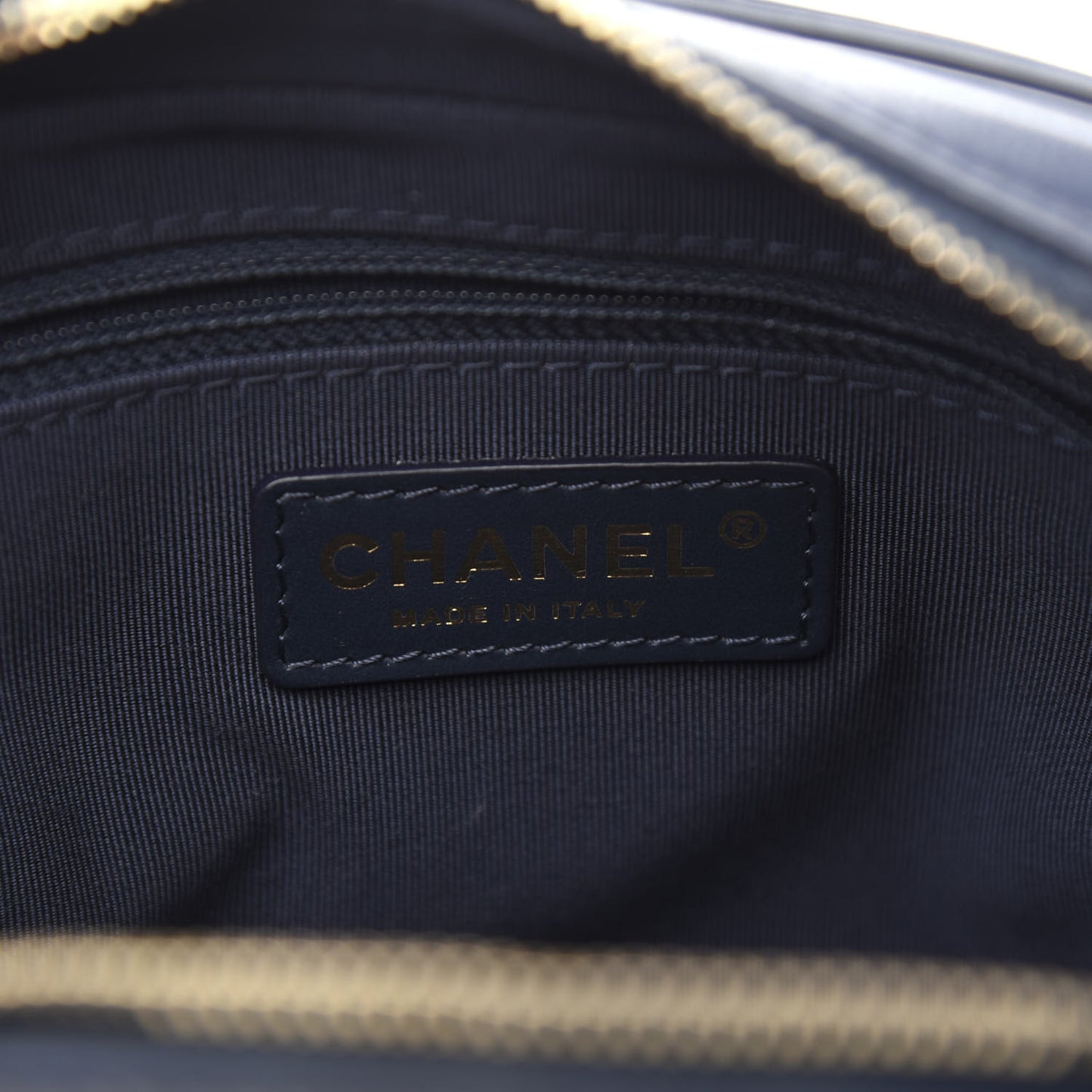 Calfskin Quilted CC Small Vanity Case Navy