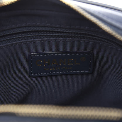 Chanel Calfskin Quilted CC Small Vanity Case Navy 6 of 10