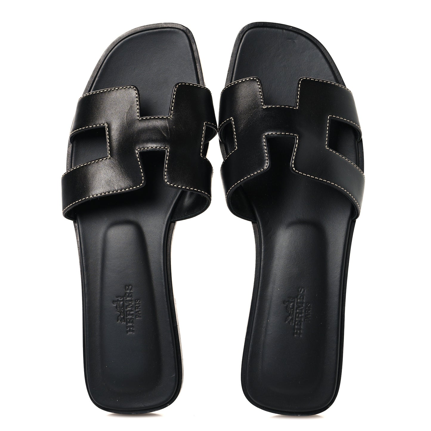 Box Calfskin Oran Sandals 37 Black