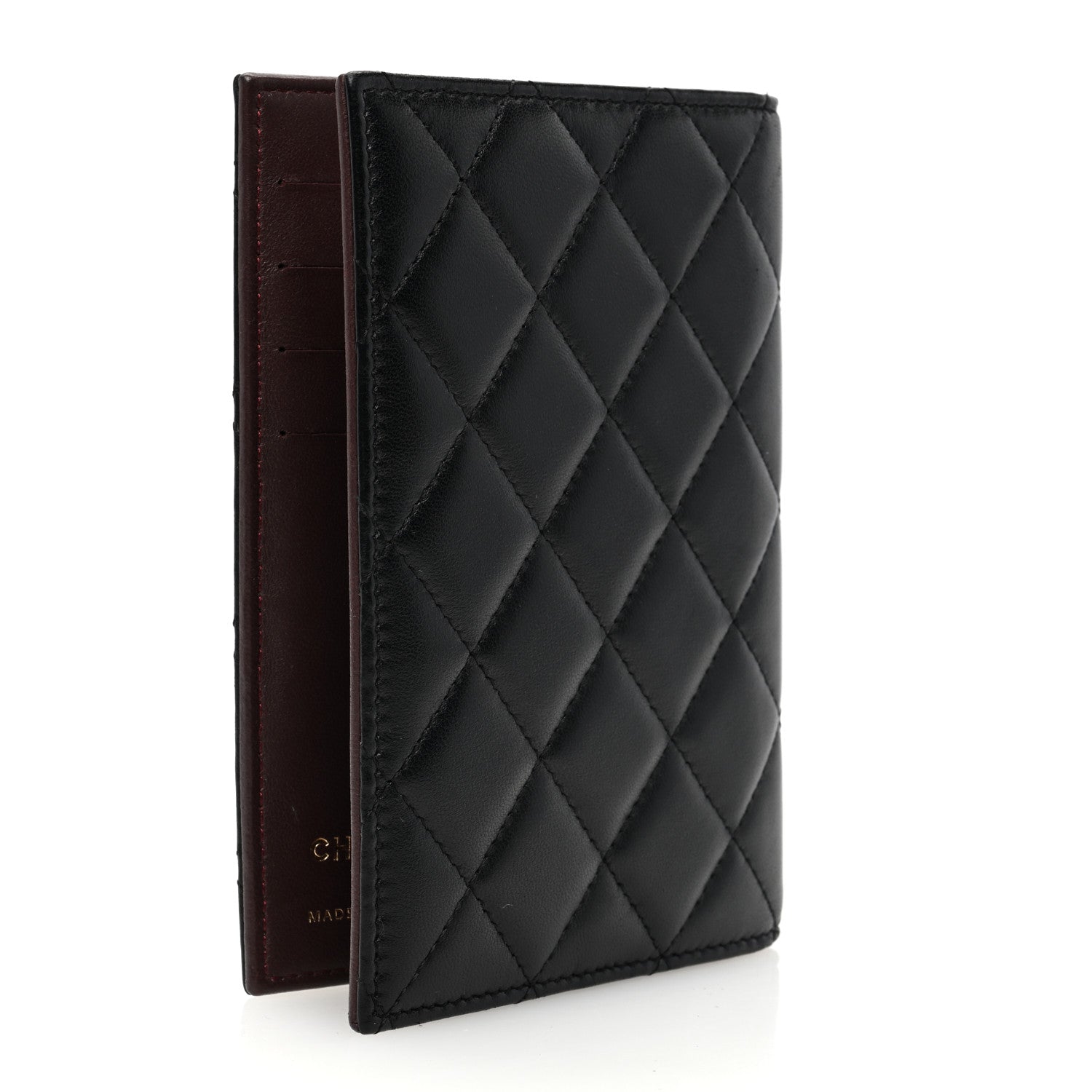 Chanel Lambskin Quilted Passport Holder Black 3 of 7