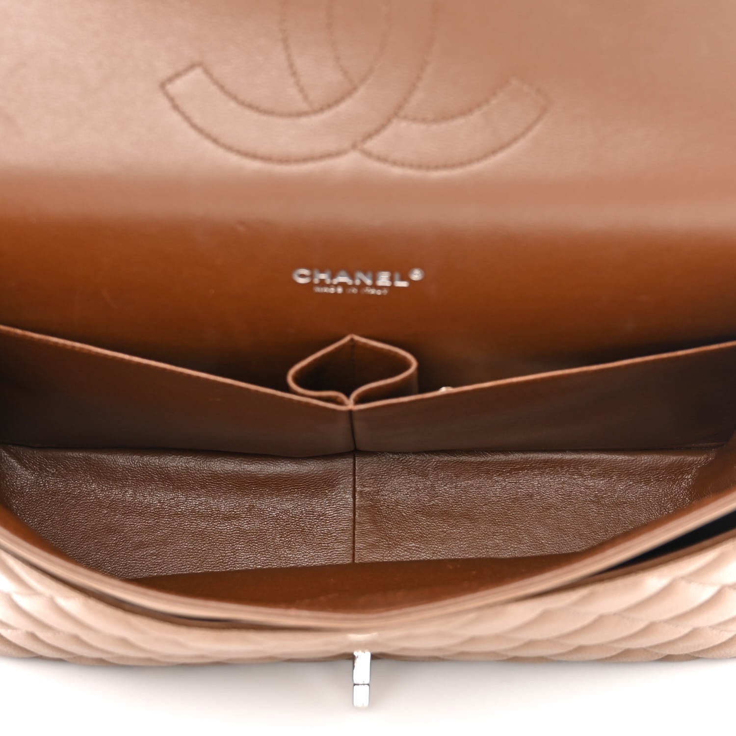 Chanel Caviar Quilted Maxi Double Flap Light Brown 5 of 12