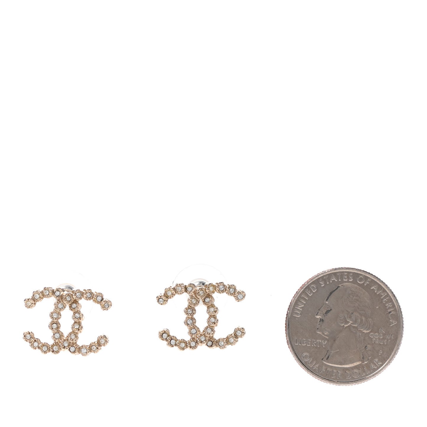 Crystal CC Earrings Gold