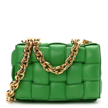 Bottega Veneta Lambskin Maxi Intreccio Padded Chain Cassette Crossbody Bag Parakeet 1 of 12