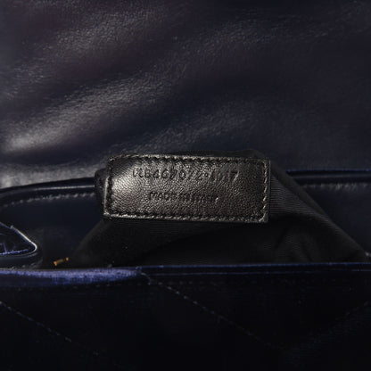 Saint Laurent Velvet Y Quilted Monogram Toy Loulou Crossbody Bag Navy 7 of 8
