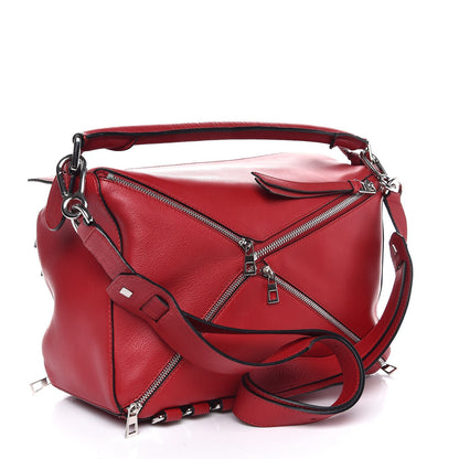 Loewe Calfskin Puzzle Bag Red 3 of 8