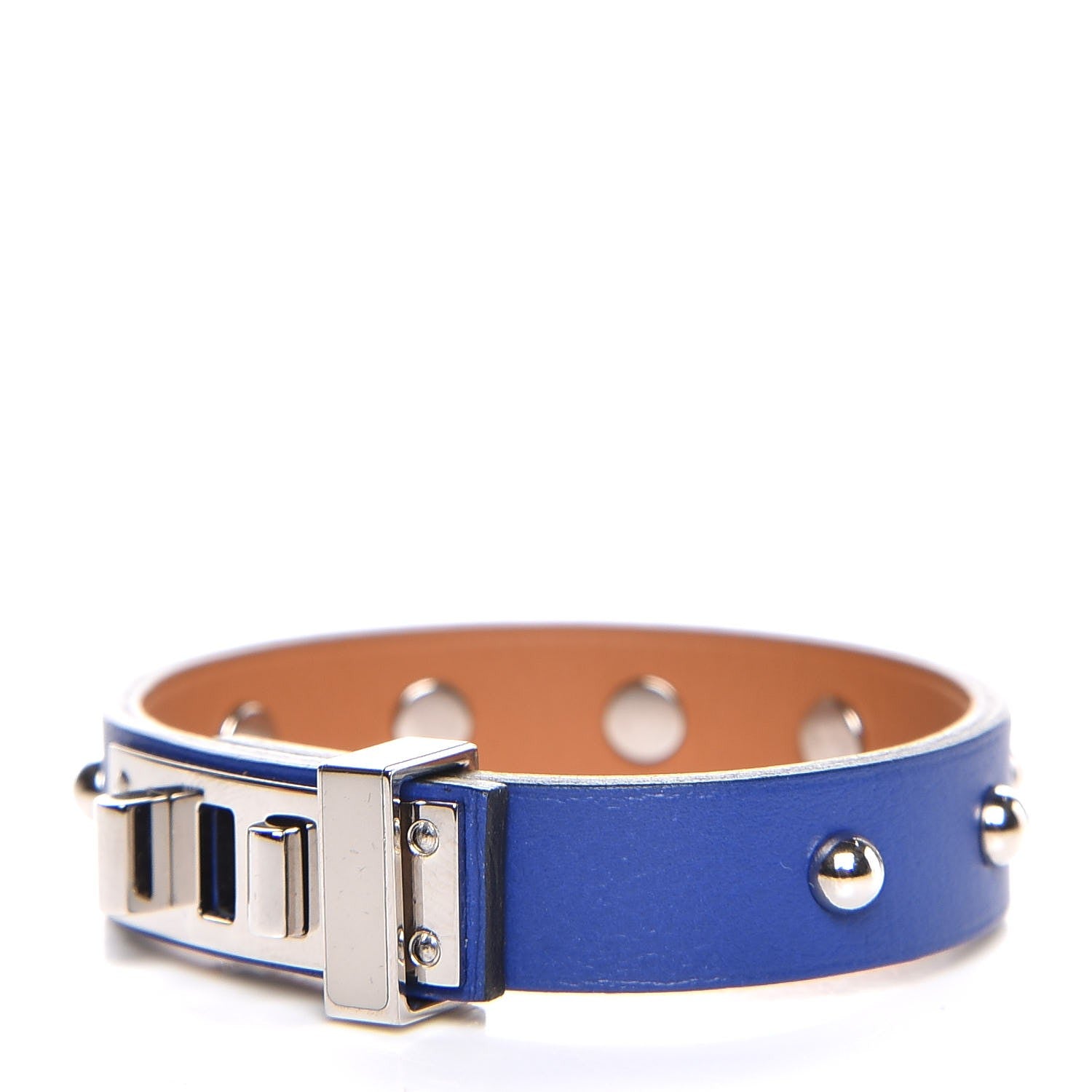 Hermes Swift Mini Dog Clous Ronds Bracelet T1 Bleu Electrique 1 of 7
