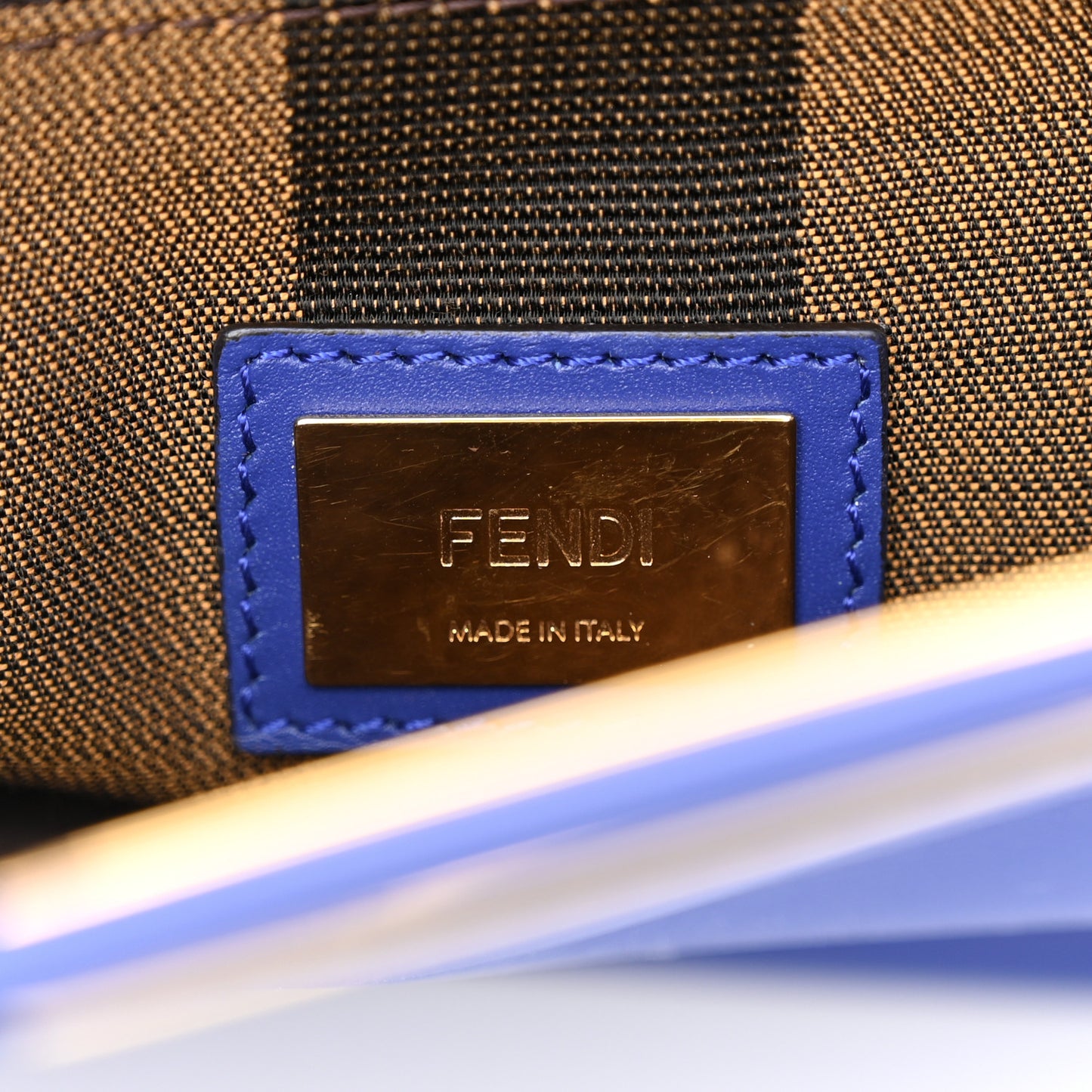 Vitello Morgan Fabric Jacquard Pequin Medium Peekaboo Iconic Satchel Blue Neon Tobacco