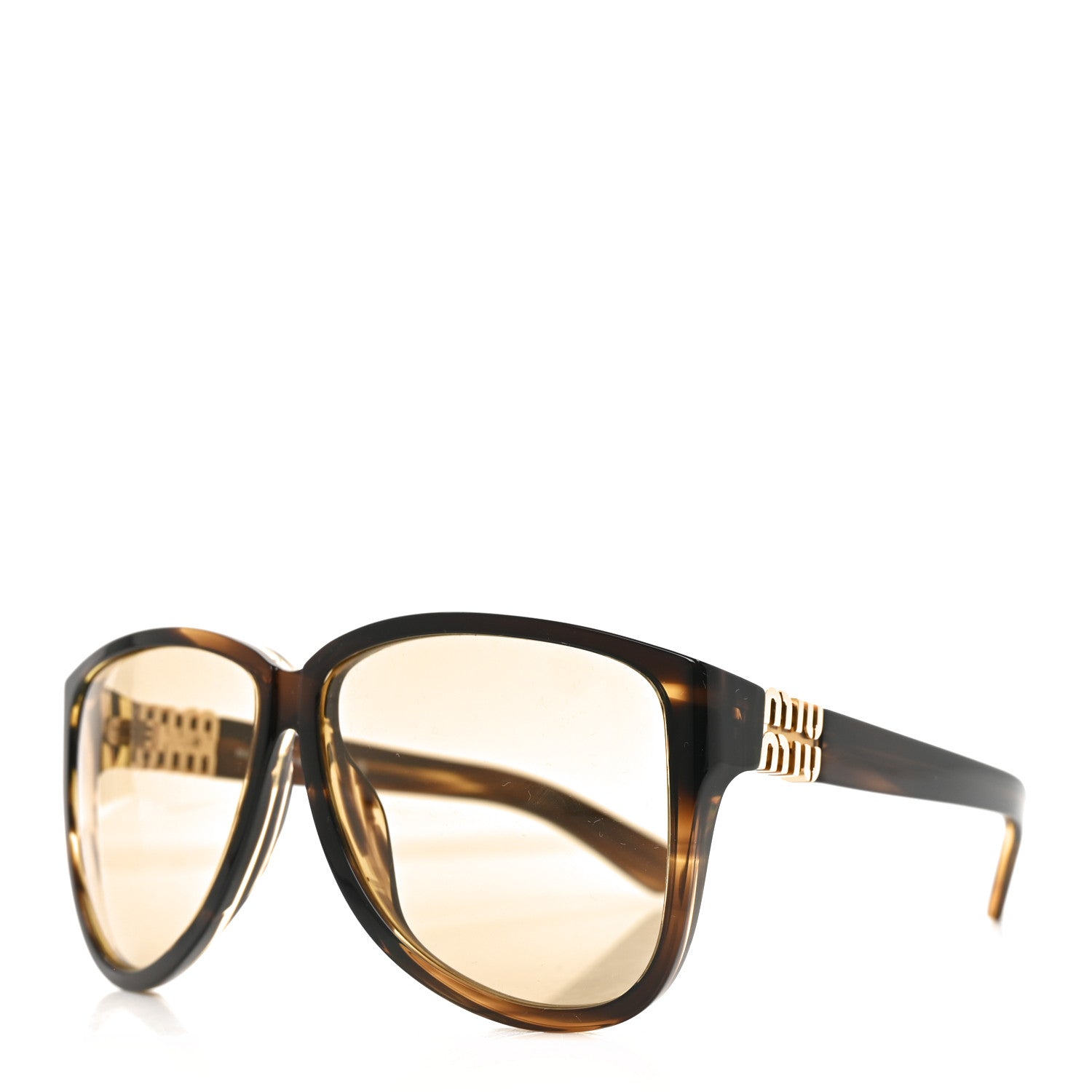 Miu Miu Acetate Oversize Pilot Sunglasses SMUA08S Tortoise 1 of 7