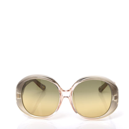 Chloe Oval Semi Transparent Qleo Sunglasses CE736SA Khaki 2 of 7