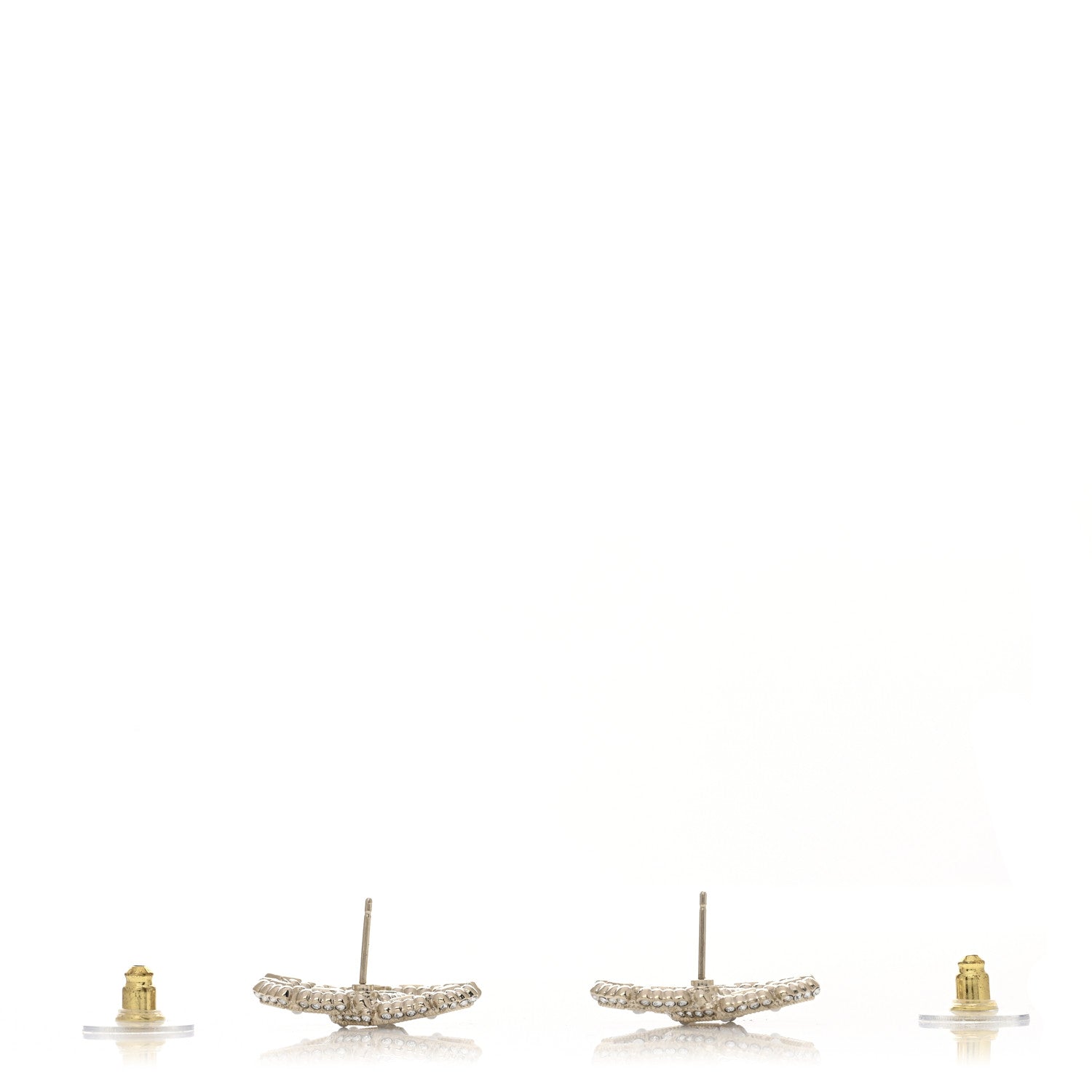 Chanel Crystal Baguette Pearl CC Earrings Gold Pearly White 3 of 4