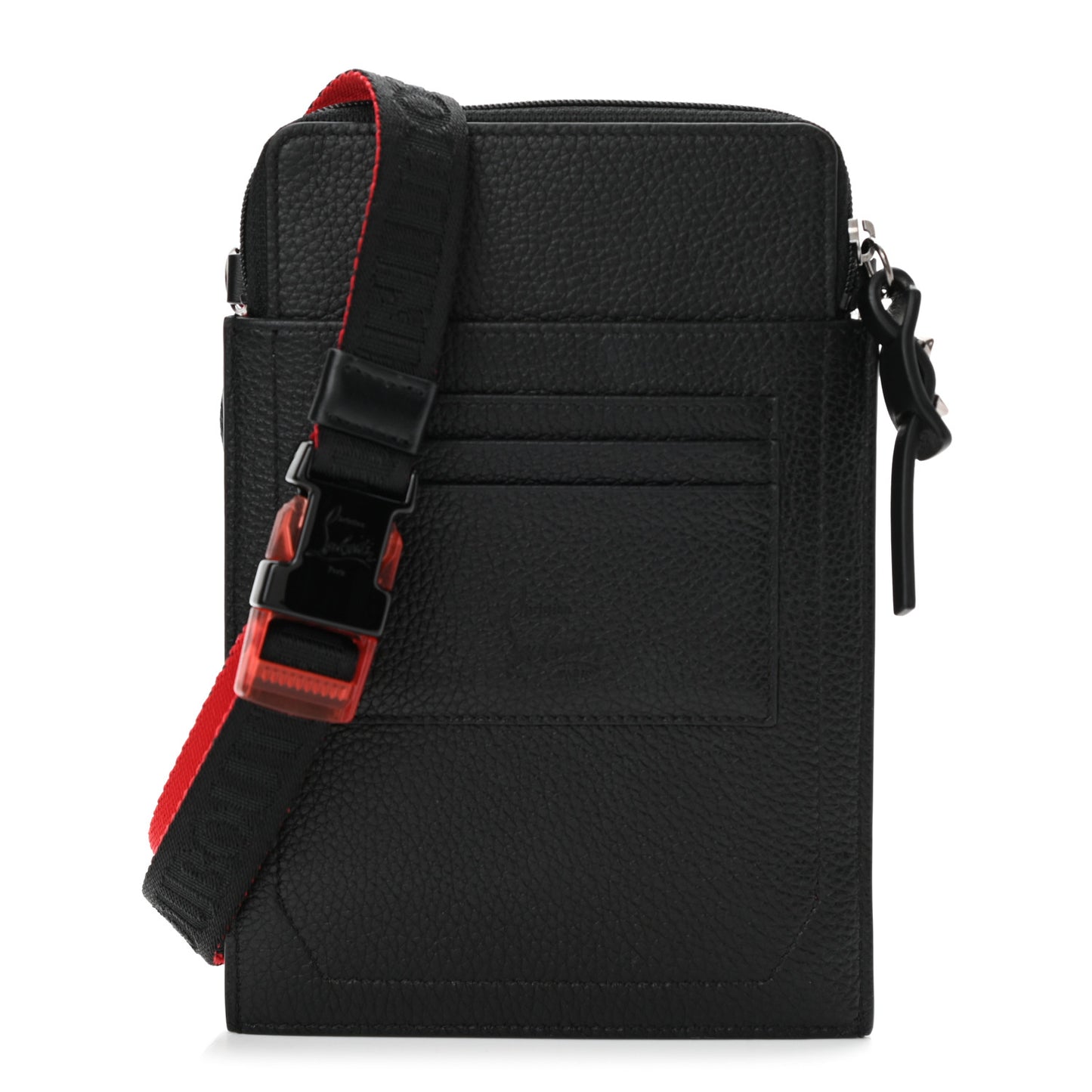 Calfskin Gomme Loubilab Batt Clutch Loubi Black